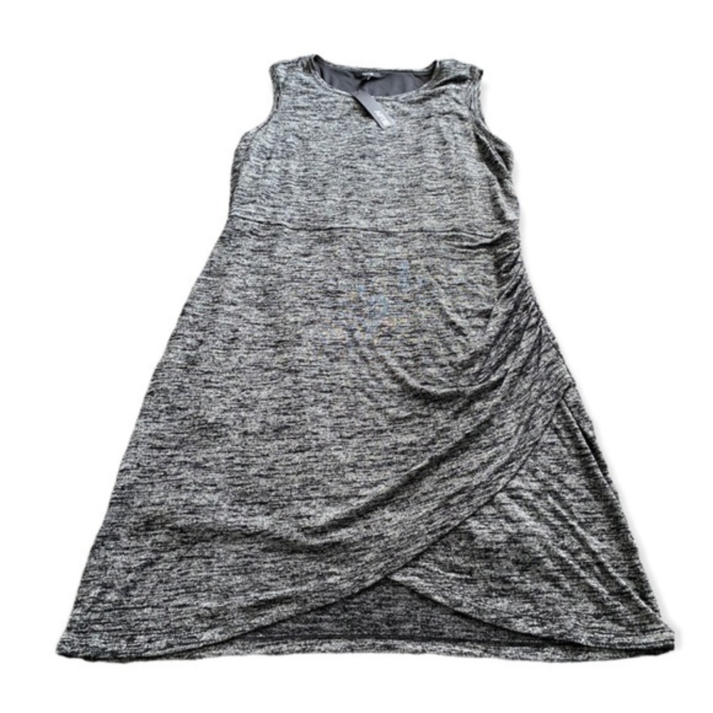 Apt 9 Dress Size XXL‎ Sleeveless Snit Faux Wrap Black Pull Over Long New